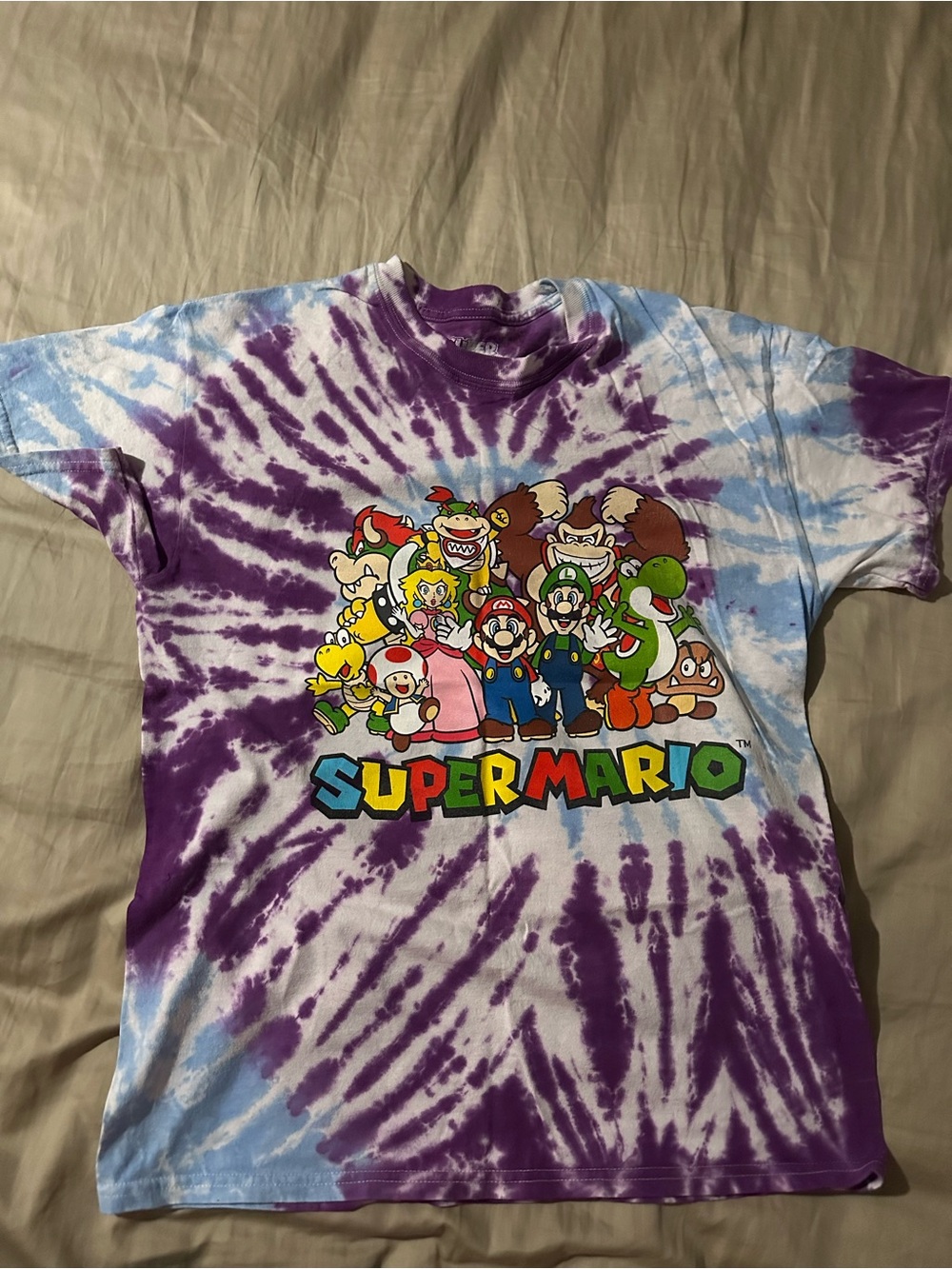 Nintendo Super Mario Tie-Dye Tee - Purple & Light Blue
